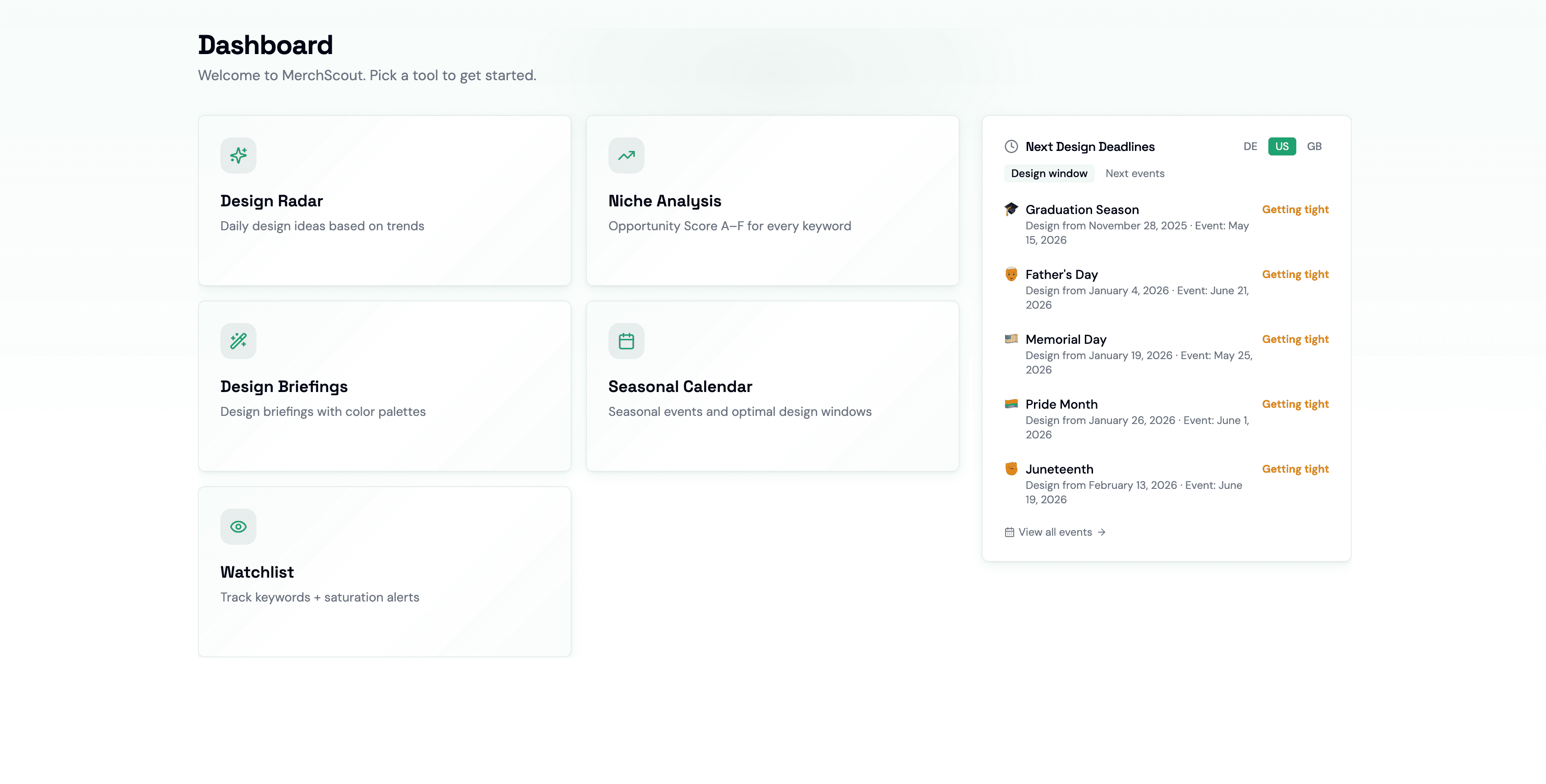 MerchScout Dashboard